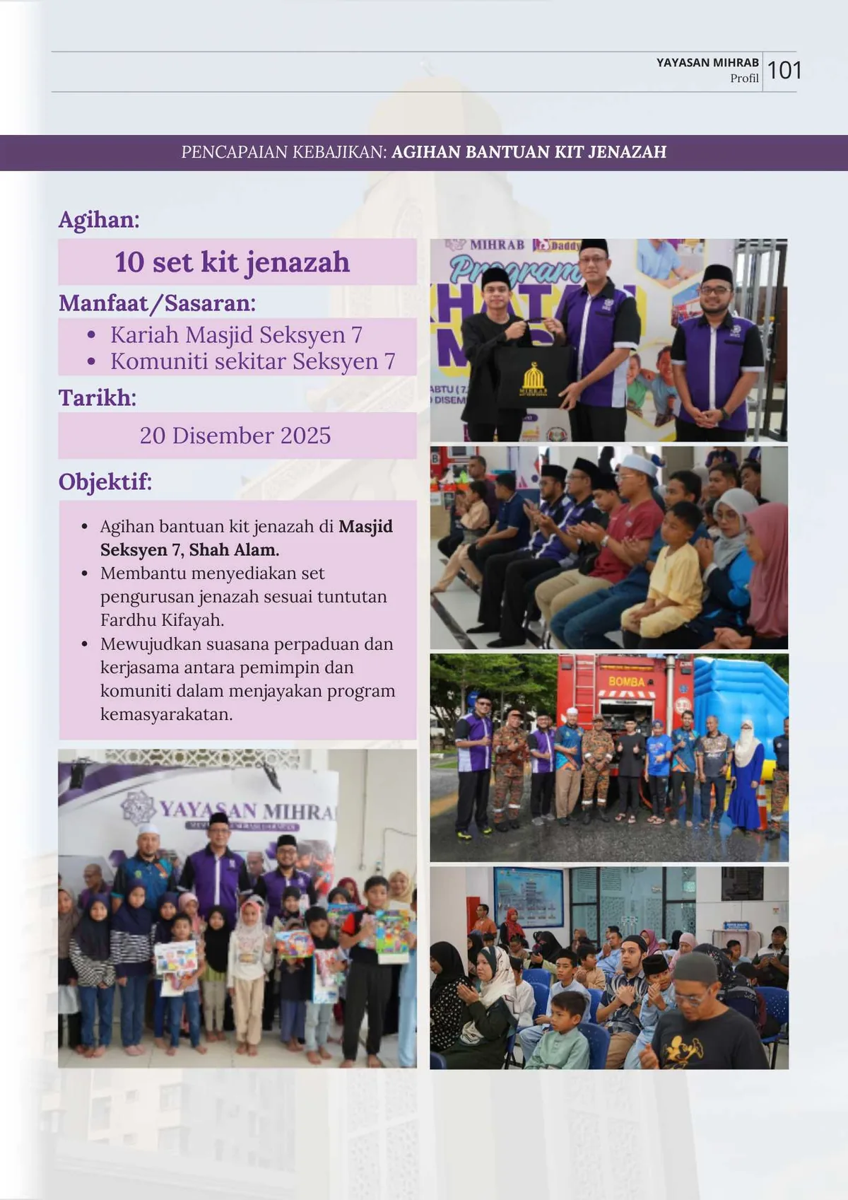 Aktiviti Agihan Bantuan Kit Jenazah Masjid Seksyen 7